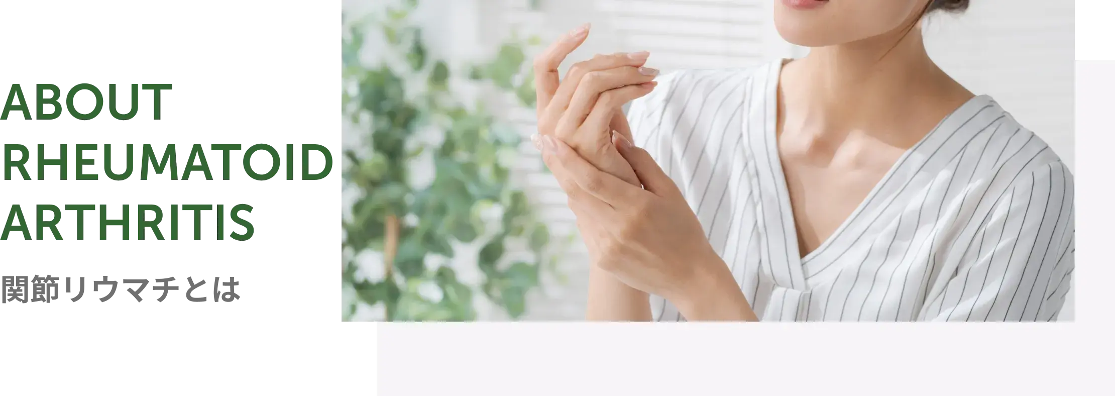 ABOUT RHEUMATOID ARTHRITIS 関節リウマチとは